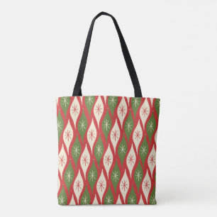Bolso De Tela Ornamentos de Navidad retro de mediados de siglo