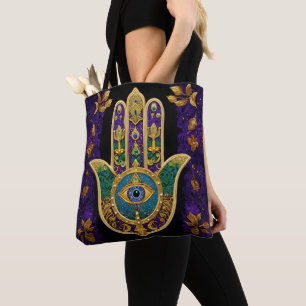 Bolso De Tela Ornate Gold Third Eye Hamsa