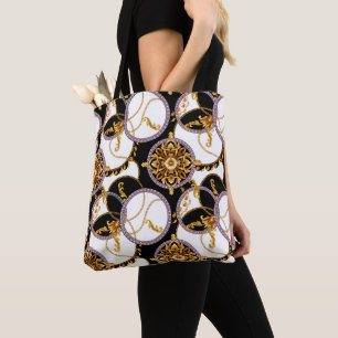BOLSO DE TELA ORO BAROCO Y ESTILO NEGRO