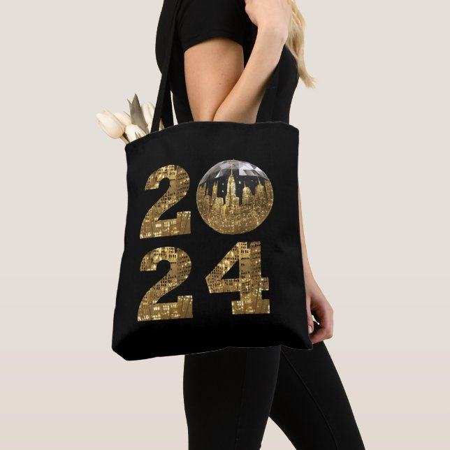 Bolso De Tela Oro de Año Nuevo 2024-Ball-NYC (Detalle)