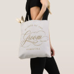 Bolso De Tela Oro de caligrafía moderna Madre de la novia<br><div class="desc">Una madre atemporal y elegante de la bolsa de té de regalo de la novia con un guión de caligrafía refinado sobre un fondo clásico,  perfecto para una celebración formal y sofisticada de los bodas. Para personalización o productos adicionales con este diseño,  por favor no dude en contactarme.</div>