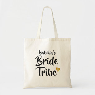 Bolso De Tela Oro del Clan de la Novia Fecha Corazón Personaliza