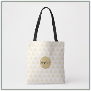 Bolso De Tela Oro elegante y verano beige