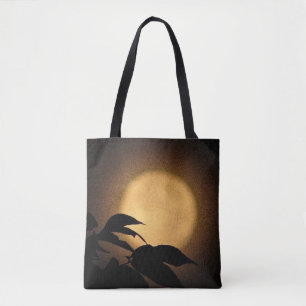 Bolso De Tela Oro marrón Otoño Moon Resumen Tote Bag