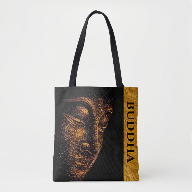 Bolso De Tela Oro negro Buda (Anverso)