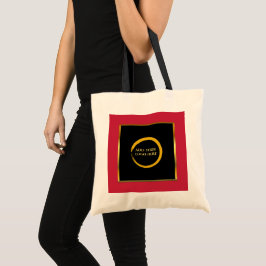 Bolso De Tela oro negro logotipo rojo profesional promocional