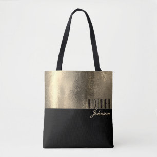Bolso De Tela Oro Negro Nombre Elegante