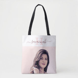 Bolso De Tela Oro rosa blanco foto monograma novia