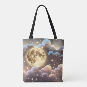 Bolso De Tela Oro Suave Marfil Luna Estética Elegante