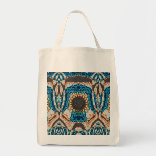 Bolso De Tela Oro turquesa Sol Southwestern Art (Frente)