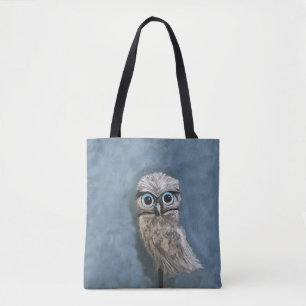 Bolso De Tela Oro y decoración de madriguera de plata del búho