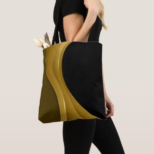 Bolso De Tela Oro y negro