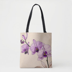 Bolso De Tela Orquídea Botánica Elegante