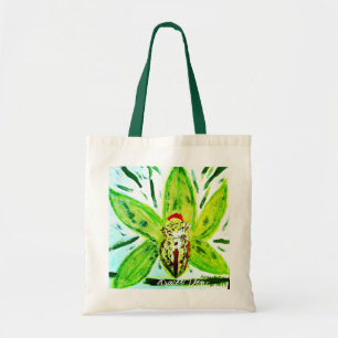 Bolso De Tela Orquídea de cimbidio verde Charm