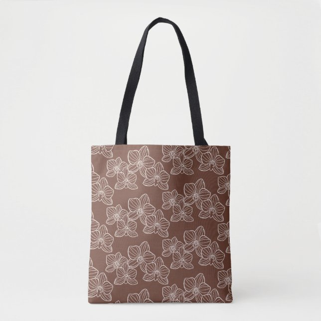 Bolso De Tela Orquídea lineal | Rojo oscuro botánico (Anverso)