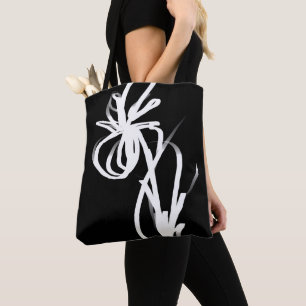 Bolso De Tela Orquídea Noir: Resumen en blanco y negro