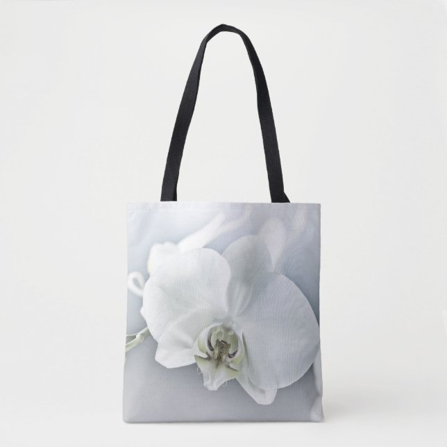 Bolso De Tela Orquídea Phalaenopsis Blanca (Anverso)
