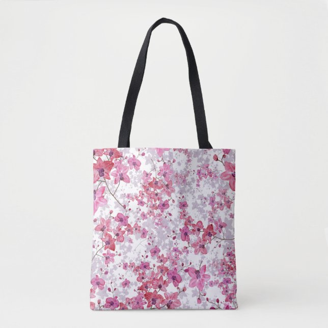 Bolso De Tela Orquídea: singular belleza roja. (Anverso)