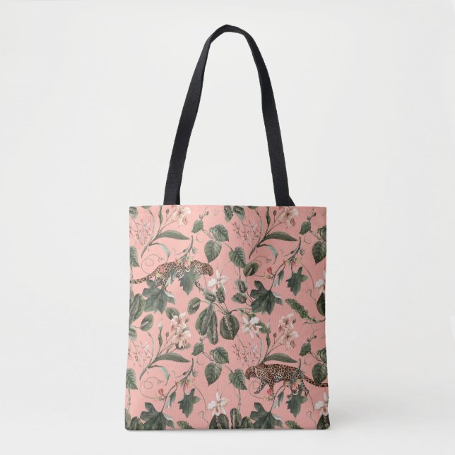 Bolso De Tela Orquídea tropical, mariposas: acuarela exótica. (Anverso)