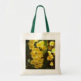 Bolso De Tela Orquídeas Amarillas colgando flores tropicales