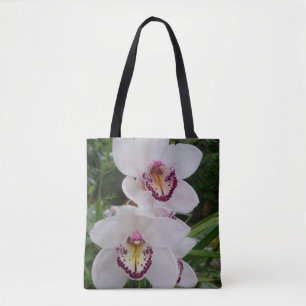 Bolso De Tela Orquídeas Blancas Hermosas Flores Tropicales