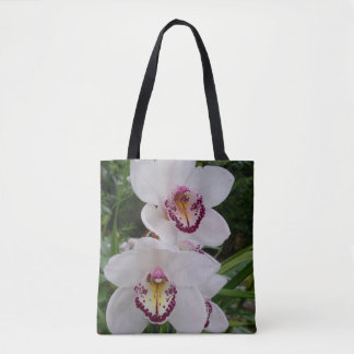 Bolso De Tela Orquídeas Blancas Hermosas Flores Tropicales