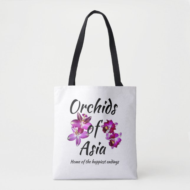 Bolso De Tela Orquídeas de Asia (Anverso)