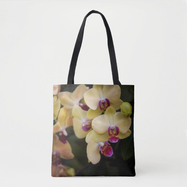 Bolso De Tela Orquídeas de rosa y amarillo (Anverso)