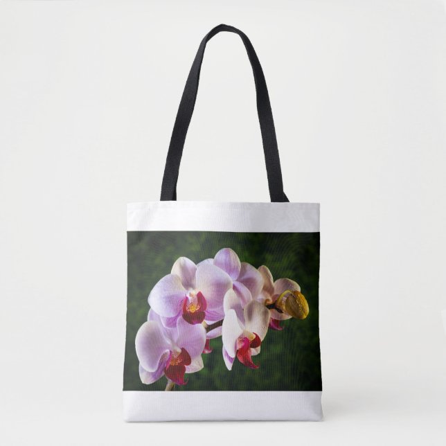 Bolso De Tela Orquídeas Rosa 0834 (Anverso)