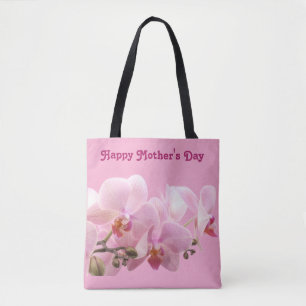 Bolso De Tela Orquídeas rosadas “Feliz día de la madre”-