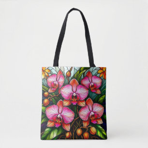 Bolso De Tela Orquídeas Rosadas Vibrantes en Obra de Arte de Vid