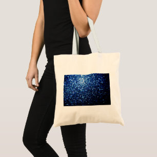 Bolso De Tela Oscuro Azul profundo brillante purpurina chispas