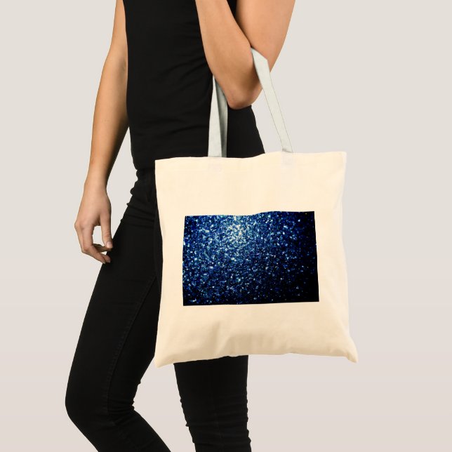 Bolso De Tela Oscuro Azul profundo brillante purpurina chispas (Anverso (producto))