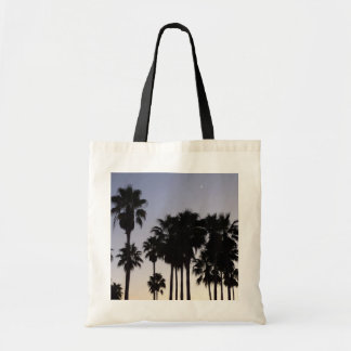 Bolso De Tela Oscuro con la escena tropical de palmeras