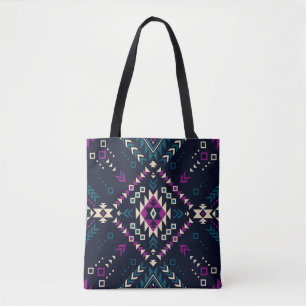 Bolso De Tela Oscuro Navajo, geométrico vintage.