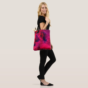 Bolso De Tela Oscuro rojo y morado negrita y resumen moderno