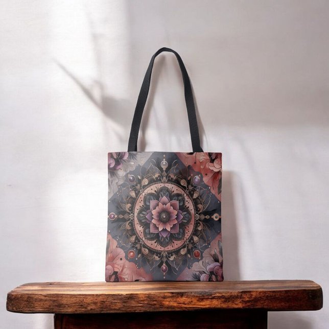 Bolso De Tela Oscuro Romance Borgoña Art Deco Verano Floral (Subido por el creador)