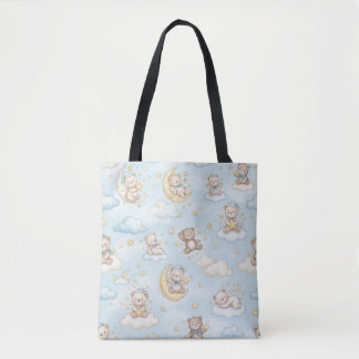 Bolso De Tela Osito de peluche durmiendo luna y estrellas Guarde