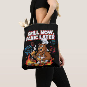Bolso De Tela Osito divertido a la parrilla Ahora a asar y luego