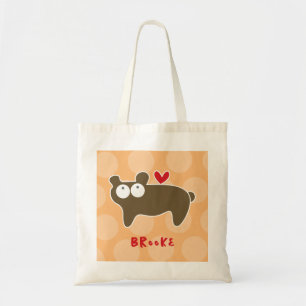 Bolso De Tela Osito Marrón de Dibujos Animados Bonitos Divertido