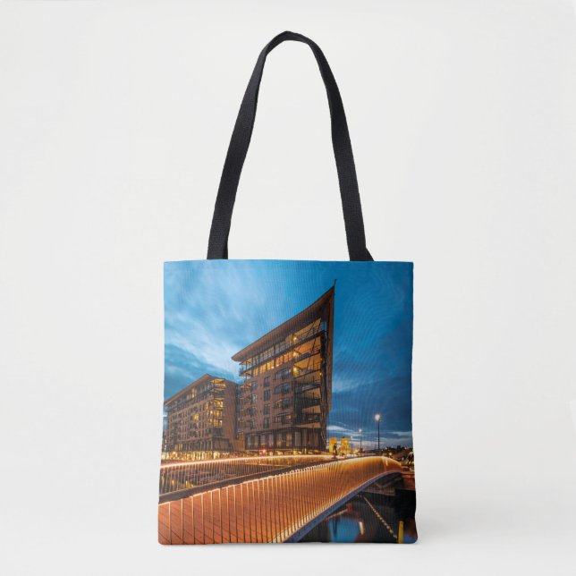 Bolso De Tela Oslo por la noche, Noruega (Anverso)
