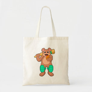 Bolso De Tela Oso al críquet con bate de críquet