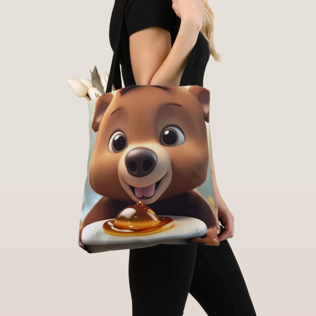 Bolso De Tela Oso amante de la miel (Detalle)