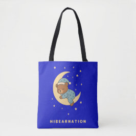 Bolso De Tela Oso Bebé Hibernando en la Luna