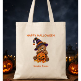 Bolso De Tela Oso cachorro personalizado de Halloween con dulces