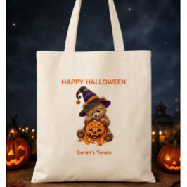 Bolso De Tela Oso cachorro personalizado de Halloween con dulces