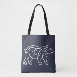 Bolso De Tela Oso caligráfico de penwork