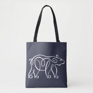 Bolso De Tela Oso caligráfico de penwork