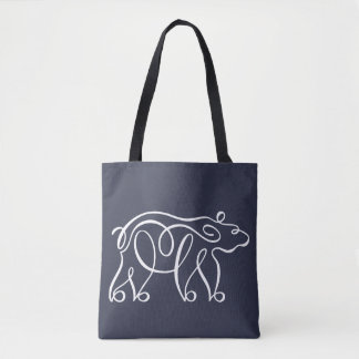 Bolso De Tela Oso caligráfico de penwork