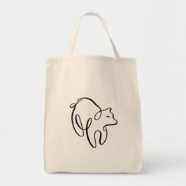 Bolso De Tela Oso caligráfico de penwork
